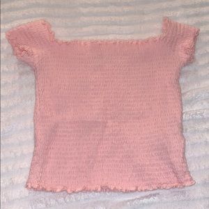 Hollister Medium Pink Across the Shoulder Crop Top